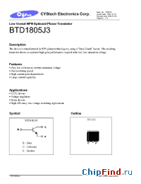 Datasheet BTD1805J3 manufacturer Cystech