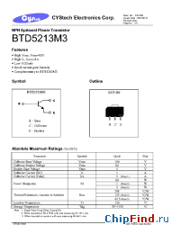 Datasheet BTD5213M3 manufacturer Cystech