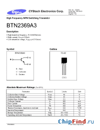 Datasheet BTN2369A3 manufacturer Cystech