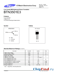 Datasheet BTN3501E3 manufacturer Cystech