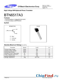 Datasheet BTN6517A3 manufacturer Cystech
