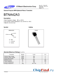 Datasheet BTNA42A3 manufacturer Cystech