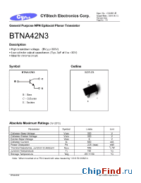 Datasheet BTNA42N3 manufacturer Cystech