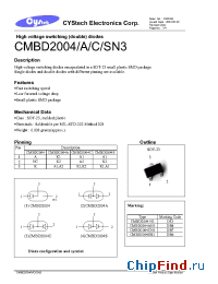 Datasheet CMBD2004C manufacturer Cystech