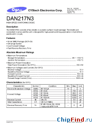 Datasheet DAN217N3 manufacturer Cystech
