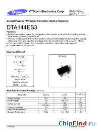Datasheet DTA144ES3 manufacturer Cystech