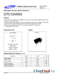 Datasheet DTC124XN3 manufacturer Cystech