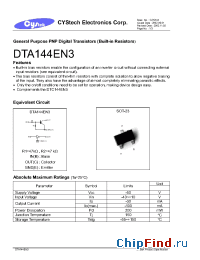 Datasheet DTC144EN3 manufacturer Cystech