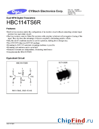 Datasheet HBC114TS6R manufacturer Cystech
