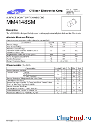 Datasheet MM4148SM manufacturer Cystech