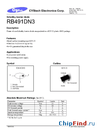 Datasheet RB491DN3 manufacturer Cystech