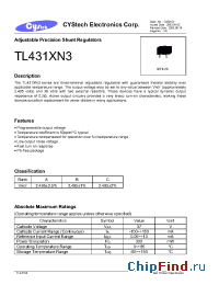 Datasheet TL431BN3 manufacturer Cystech