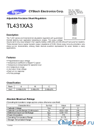 Datasheet TL431XA3 manufacturer Cystech