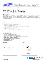 Datasheet ZD02V4S2 производства Cystech