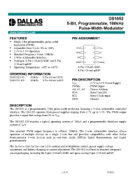 Datasheet DS1052U-100 производства Dallas