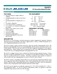 Datasheet DS1073Z-100 производства Dallas