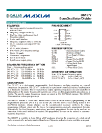 Datasheet DS1077U-133 manufacturer Dallas