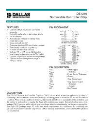 Datasheet DS1210 производства Dallas