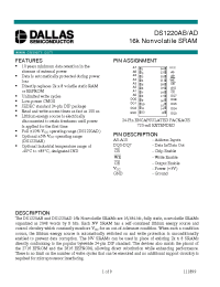 Datasheet DS1220 manufacturer Dallas