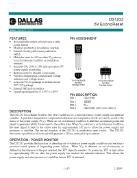 Datasheet DS1233A-15 manufacturer Dallas