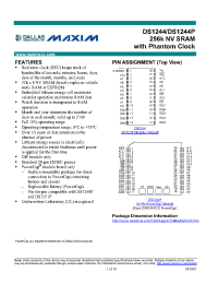 Datasheet DS1244W-120IND производства Dallas