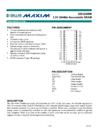 Datasheet DS1249W-100 manufacturer Dallas