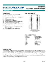 Datasheet DS1249W-150-IND производства Dallas