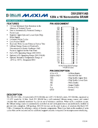 Datasheet DS1258AB-70 manufacturer Dallas