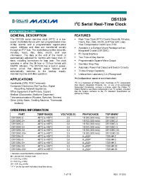 Datasheet DS1339 manufacturer Dallas