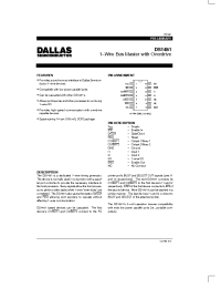 Datasheet DS1481 manufacturer Dallas