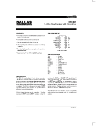 Datasheet DS1481S производства Dallas
