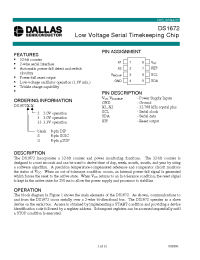 Datasheet DS1672S-33 производства Dallas