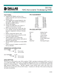 Datasheet DS1742W-150 производства Dallas