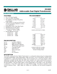 Datasheet DS1803Z-010 manufacturer Dallas