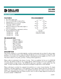 Datasheet DS1809 manufacturer Dallas