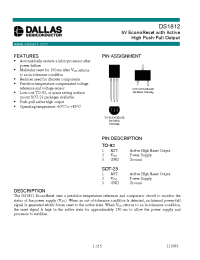 Datasheet DS1812-5 manufacturer Dallas