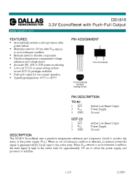 Datasheet DS1815-15 производства Dallas