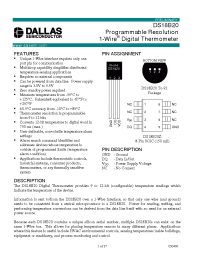 Datasheet DS18B20Z manufacturer Dallas