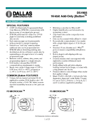 Datasheet DS1985-F5 производства Dallas