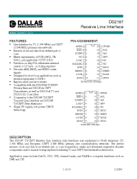 Datasheet DS2187 manufacturer Dallas