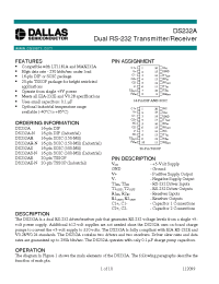 Datasheet DS232AE-N производства Dallas