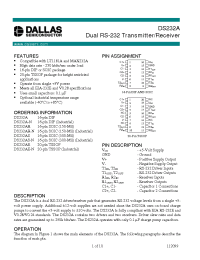 Datasheet DS232A-N manufacturer Dallas