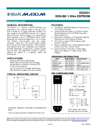 Datasheet DS2431X manufacturer Dallas