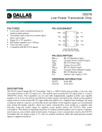 Datasheet DS276 производства Dallas