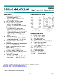 Datasheet DS2761BX-025 производства Dallas