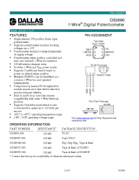 Datasheet DS2890V manufacturer Dallas