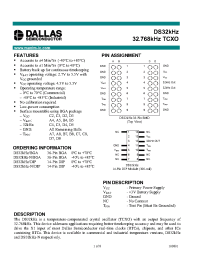 Datasheet DS32kHz/BGA производства Dallas