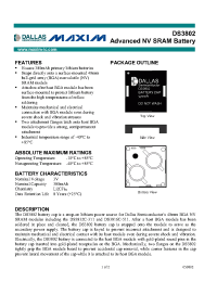 Datasheet DS3802 производства Dallas