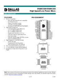 Datasheet DS80C320-MNL производства Dallas