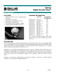 Datasheet DS9104-065 manufacturer Dallas